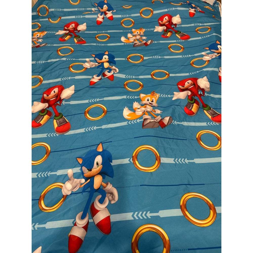 Sega Sonic The Hedgehog Flat Twin Sheet Franco Bedding On The Move Microfiber